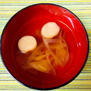 長ねぎと麩のお吸い物